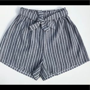 Ladies Gray Pinstripe Executive Shorts